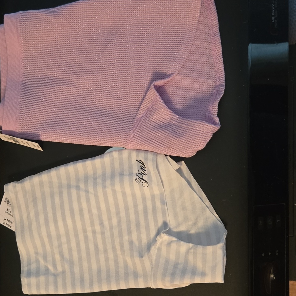 NWT!No Show Gray & White Striped Boyshort Glitter Lilac Waffle Weave Boy Short